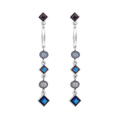 Designer blue multi bead earring